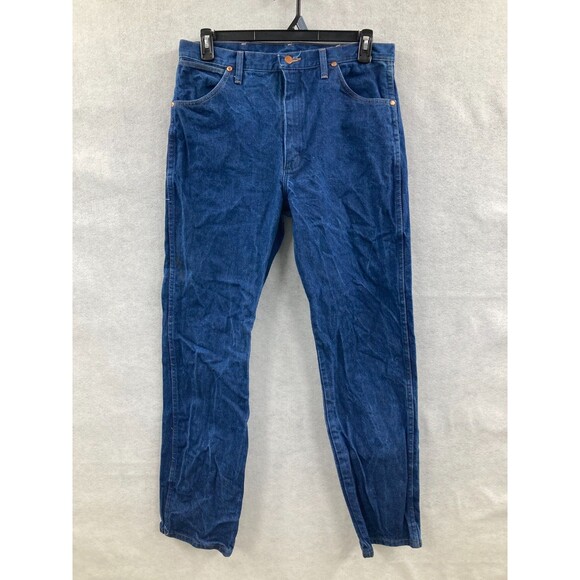 Wrangler 13MWZ Jeans Mens 36x34 Blue Denim Cowboy Cut Original Fit Straight Leg - Picture 2 of 8